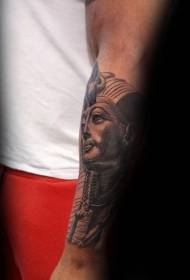 Arm stone carving style Egyptian statue tattoo pattern