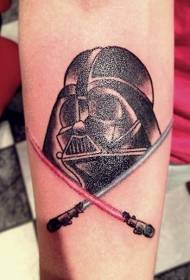 Arm Old School Seda Vader kereszt könnyű kard tetoválás minta