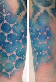 Arm good looking colorful chemical symbol tattoo pattern