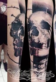 Arm modern style skull tattoo pattern