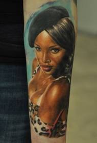 Arm realistic watercolor girl sexy girl tattoo pattern