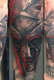 Patrón de tatuaje de gladiador zombie repugnante realista de brazos