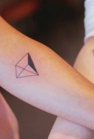 Emakumezkoen beso kolore tatuaje geometriko minimalista