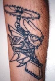 Modello di braccio braccio linea semplice coniglio tatuaggio