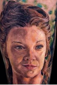 Kolor ramienia realistyczny portret kobiety tatuaż obraz