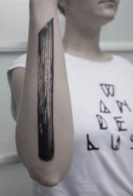アーマチュア人格ユニークな黒の大きな木の棒のタトゥーパターン
