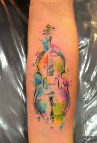 Arm violin splash ink color splash ink tattoo pattern