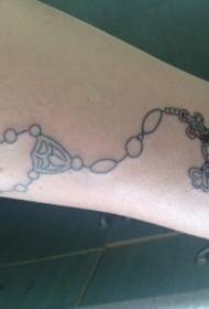 Arm simple style rosary tattoo pattern