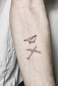 Small arm small fresh paper plane sting tattoo pattern