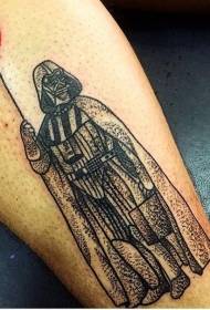 Caj npab dawb me me Darth Vader thiab lub pob liab liab tattoo