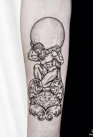 Ginklai Europoje ir Amerikoje Prometėjo skulptūros tatuiruotės modelis