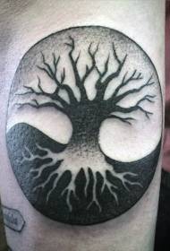 Βραχίονα μαύρη στυλ dot στυλ μυστηριώδη εικόνα τατουάζ δέντρο