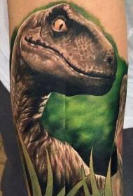 Patrón de tatuaje de dinosauro ilustrado en cor