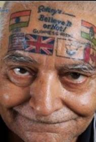 men's face national color flag tattoo pattern