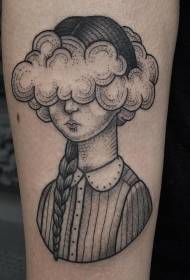 Arm jednoduché a vtipné tetovanie čierny mrak dievča vzor