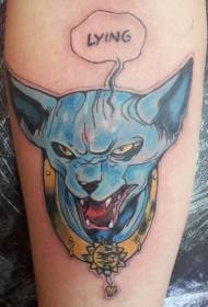 patró de tatuatge de gats de flors de dibuixos animats i gats