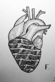 Thorn heart wave europæisk og amerikansk tatoveringsmanuskript