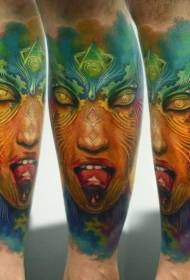 Misteru Devil Woman Ritratt Tattoo Pattern