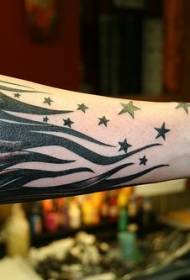 arm girl brunette and star tattoo pattern