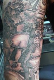 black gray style various basketball players tattoo designs