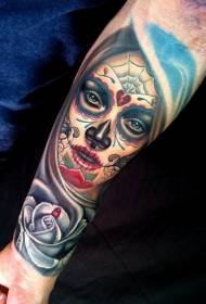 Arm Drop Blutt rose an Doud helleg Girl Tattoo Muster
