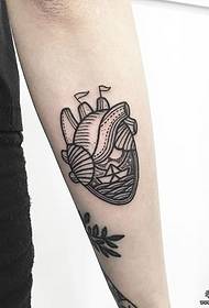 arm heart landscape prick school tattoo pattern  110658 - Ankle like God Splash Tattoo Pattern