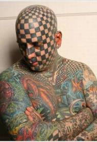 male body and face tattoo pattern