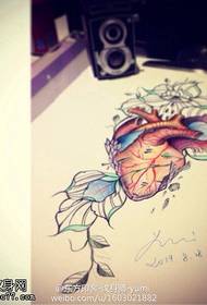 color personality heart tattoo manuscript figure