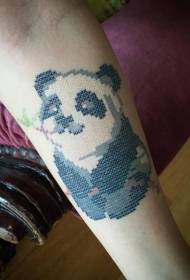 pergel 2D Çizgi film panda boyalı dövme deseni