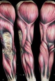 3D 근육 문신-현실적인 3D 근육과 심장 뼈 및 기타 문신 패턴 세트