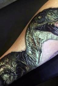 pola tato realis lengen kanthi pola tato berwarna dinosaurus