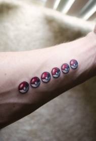 arm სასაცილო მულტფილმი pokemon ბურთი tattoo ნიმუში