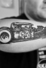 Tengely retro autó tetoválás minta