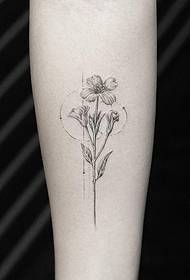 girl small arm small fresh flower tattoo pattern