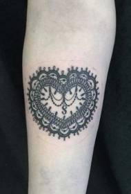 arm lace decorative black and white heart tattoo pattern
