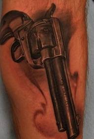 Patró de tatuatge de pistola gris realista realista negre