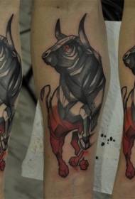 ສີແຂນຂະຫນາດນ້ອຍຮູບແບບ tattoo bull ເບິ່ງດີ