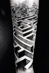 ponto espinho estilo preto personalidade labirinto braço tatuagem padrão