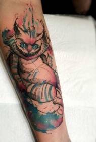 акварель стиль дрова уезд кот рисунок татуировки