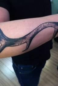 typical Black-grey antlers armlet tattoo pattern