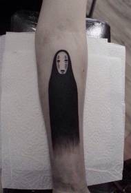 brazo negro dibujos animados sin rostro tatuaje masculino patrón