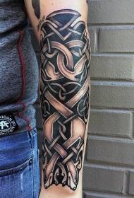Arm black gray Celtic knot tattoo pattern