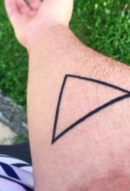 simple design of black triangle arm tattoo pattern