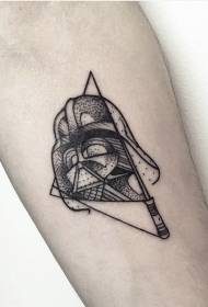 Model de tatuaj de mască Darth Vader în stil negru cu șiret negru
