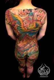 ritornu fantastico grandu mudellu di tatuaggi di phoenix