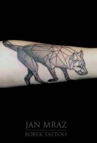 jib geometric style black wolf tattoo pattern