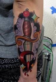 color dagger arm tattoo Pattern