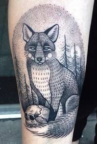 ovali nigra brachium parva est stimulatus in minima forma vulpes et skull tattoo