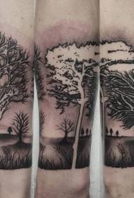 small arm personality black and white Woods tattoo pattern