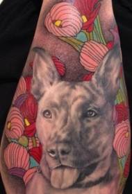 Arm Gorgeous Realistic Color Dog Portrait Tattoo Pattern